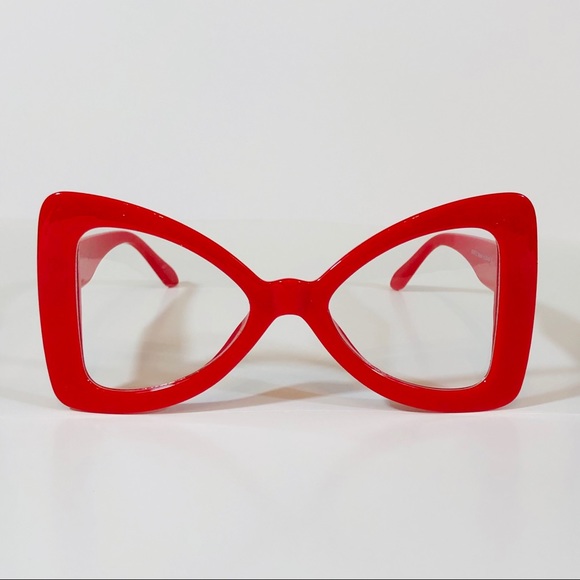Accessories - Red Bow Tie Clear Lens Glasses